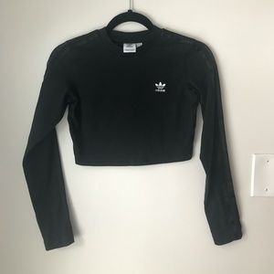Black long sleeved Adidas crop